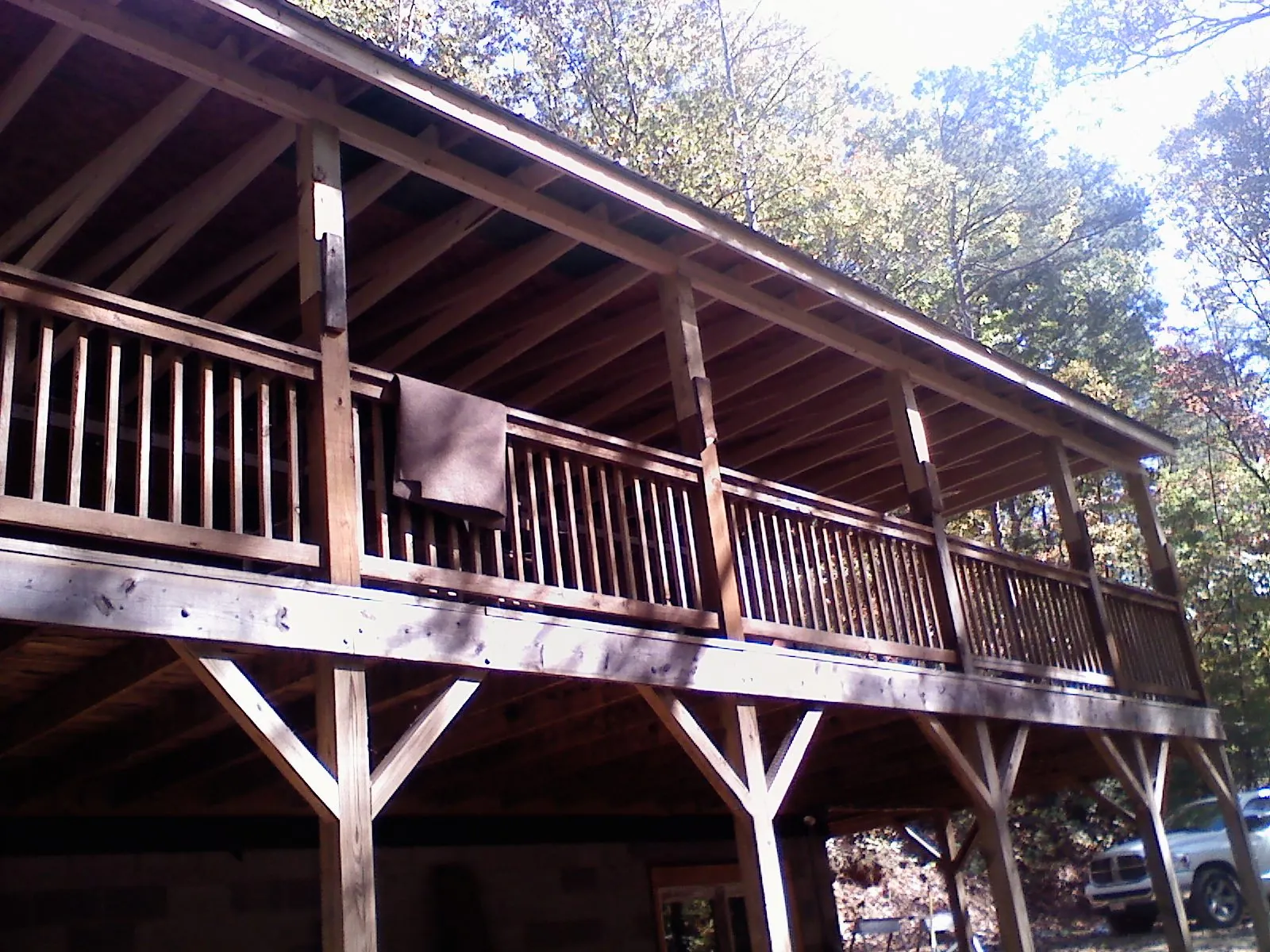 Timber framing under a new elevated porch and deck — Roof Leak Repair in Rillton by Roofing Brothers